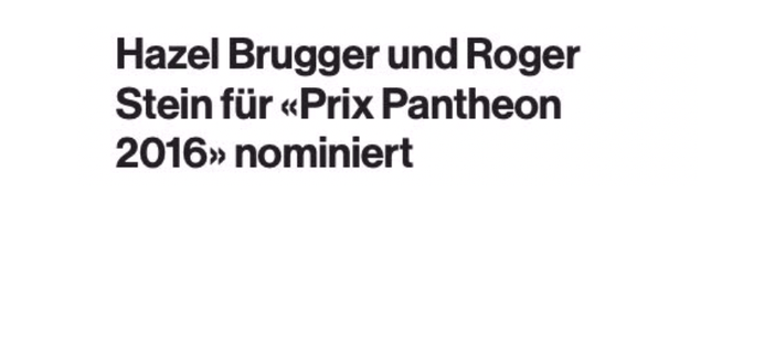 Schlagzeile: Hazel Brugger und Roger Stein für «Prix Pantheon 2016» nominiert